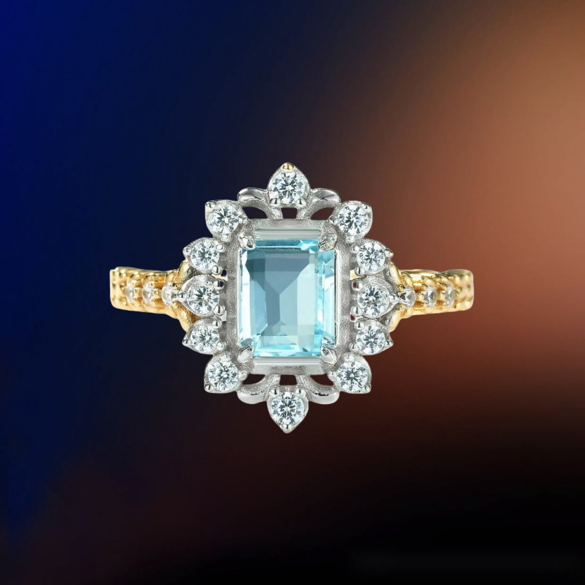 Topaz Jewelry set in gold vermeil, radiating gentle yellow brilliance.
