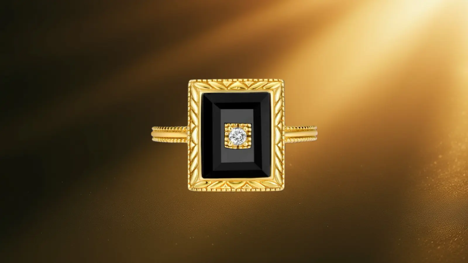 Black Onyx Jewelry Collection – gold and onyx pieces symbolising balance and confidence.