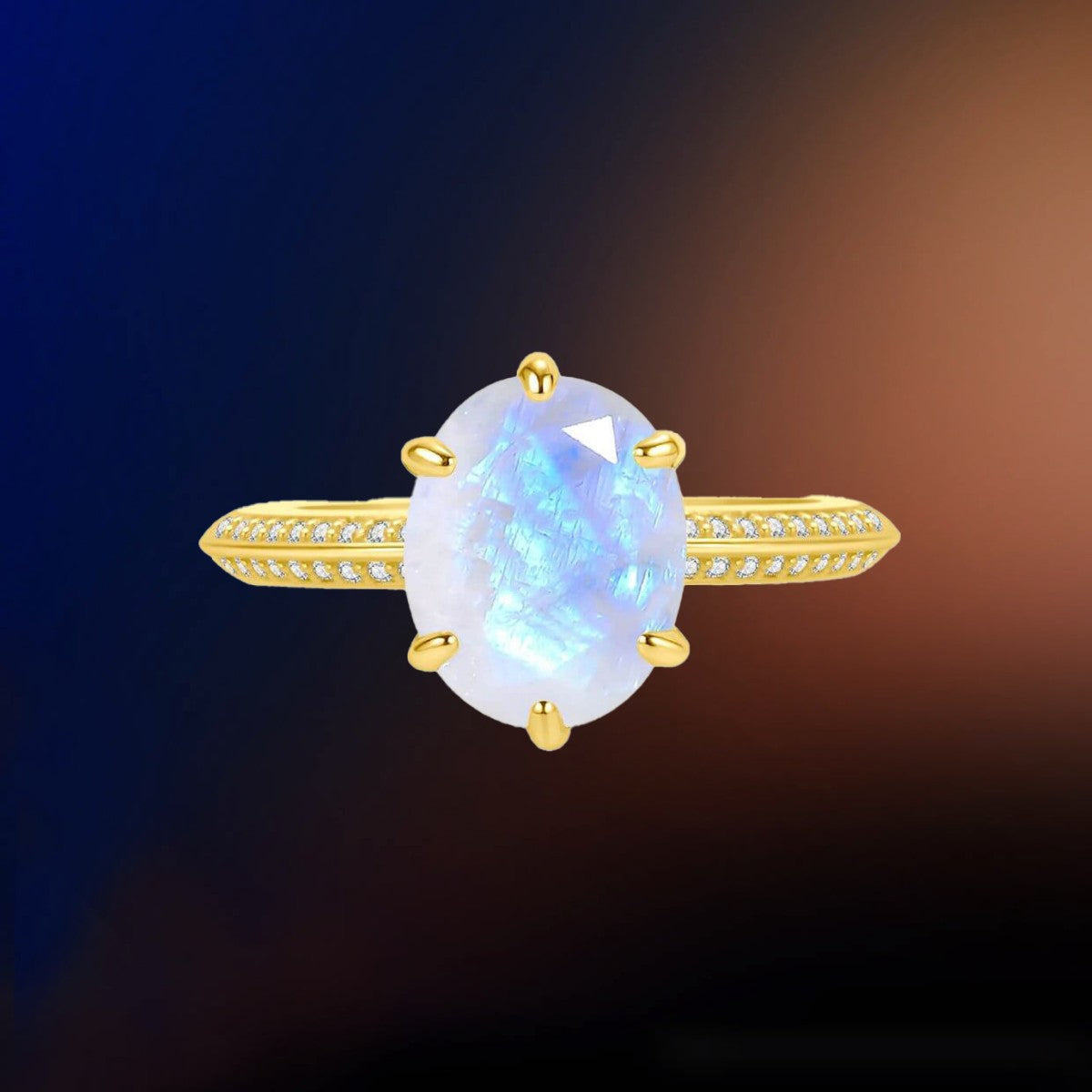 Moonstone Jewelry handcrafted in sterling silver with gentle blue sheen.