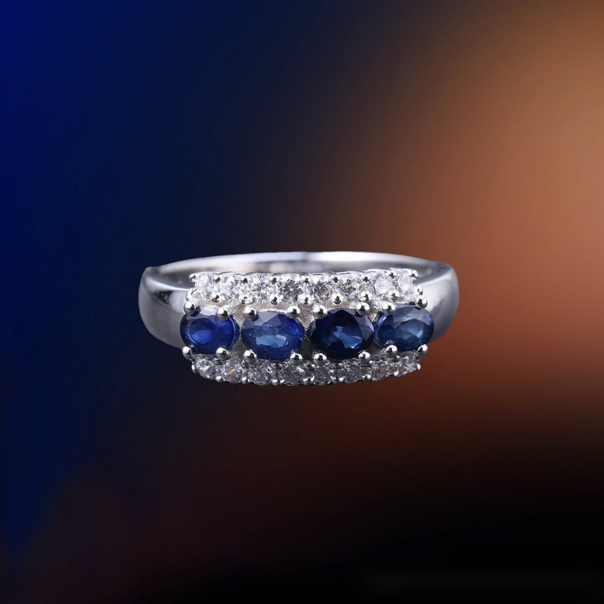 Sapphire Jewelry glowing under soft light, symbolising clarity and devotion.