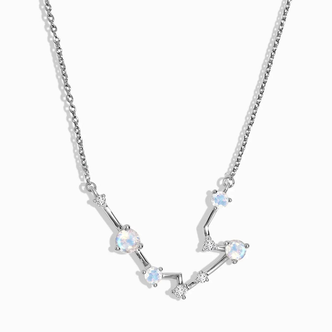 Moonstone jewelry necklace symbolising Aquarius’ innovation, creativity and open mind.