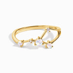 Moonstone jewelry ring in gold capturing Cancer’s intuition and emotional strength.