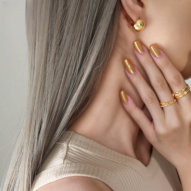 Dome Hoop Earrings - Minerva Jewelry