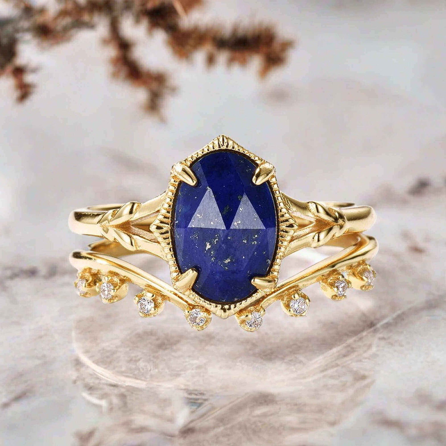 Vintage Natural Lapis Lazuli Ring - Minerva Jewelry