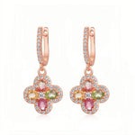 Tourmaline Four Leaf Clover Earring - Minerva Jewelry