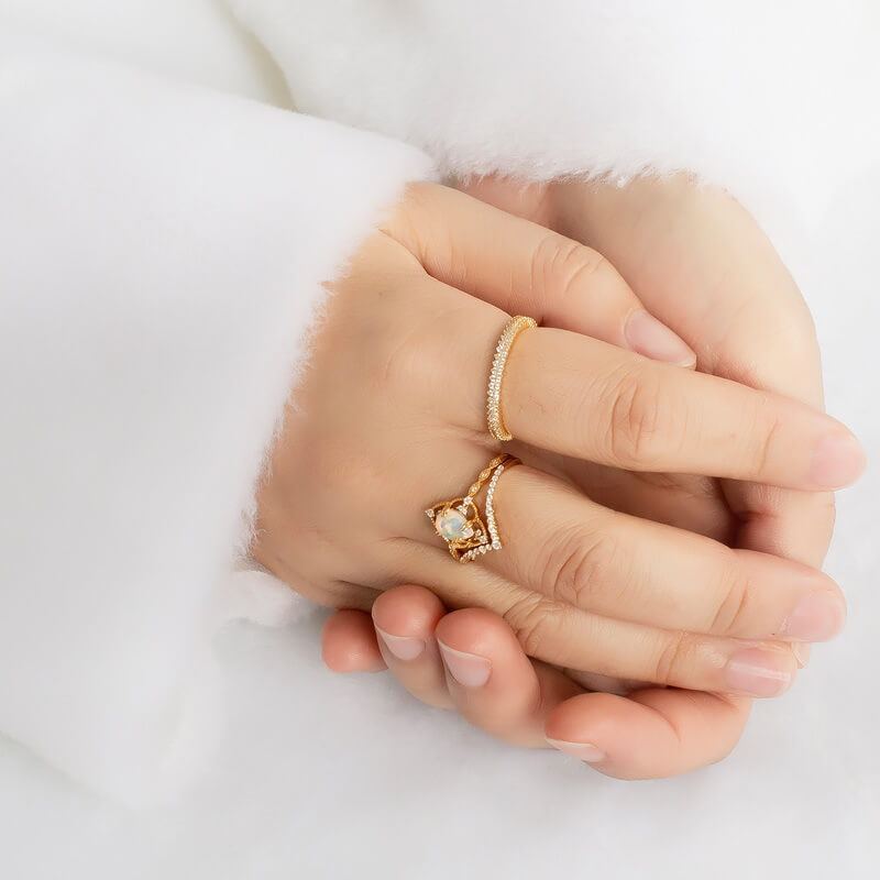Gold Opal Ring Sets