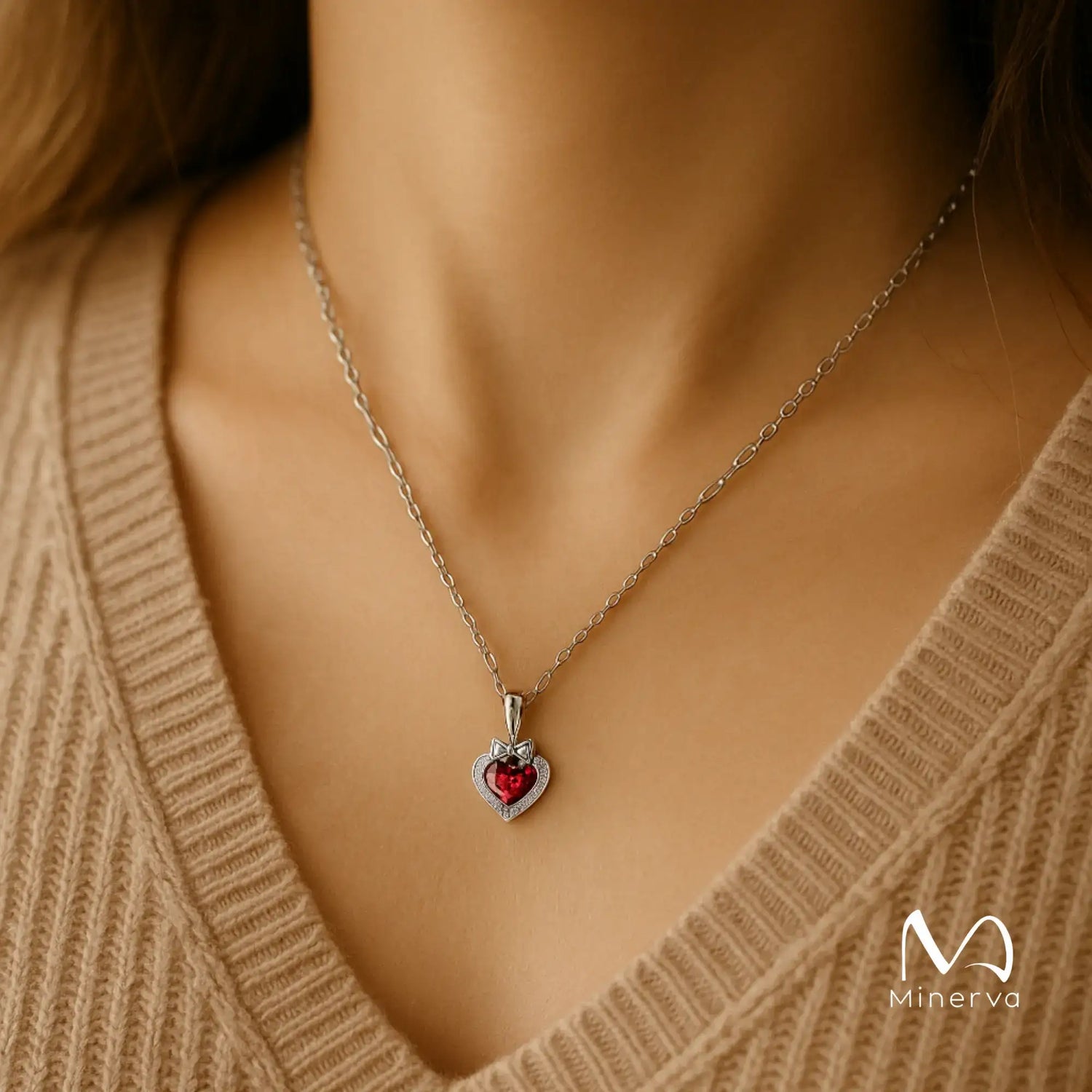 Ruby Heart Necklace