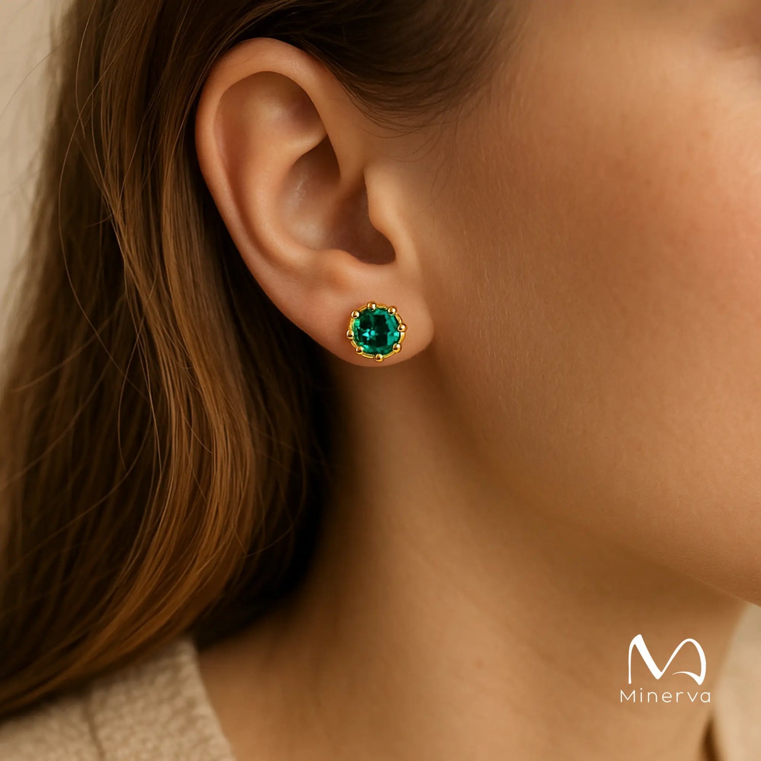 Classic Gold and Emerald Earrings