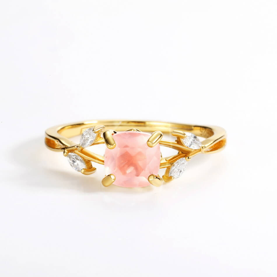 Nature-Inspired Pink Quartz Healing Ring - Minerva Jewelry