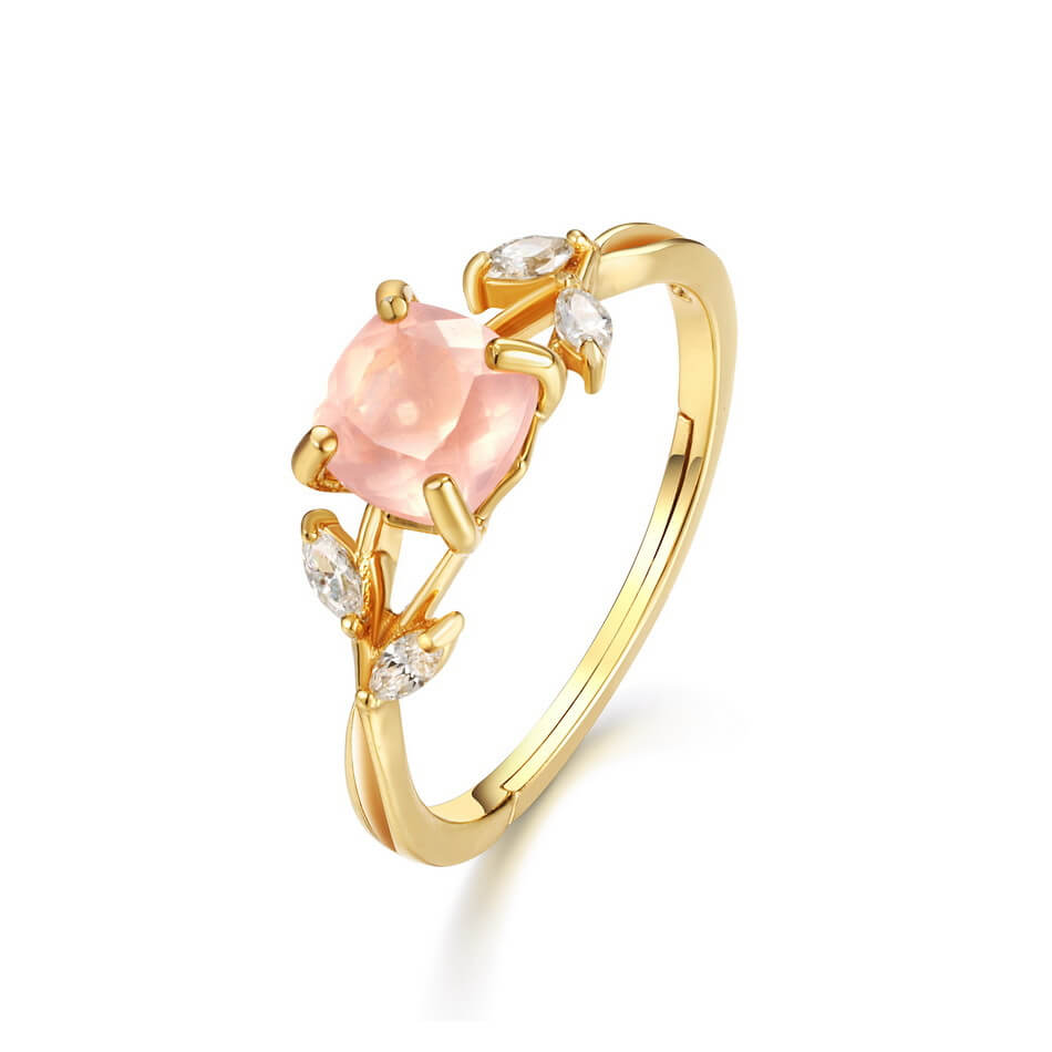 Nature-Inspired Pink Quartz Healing Ring - Minerva Jewelry