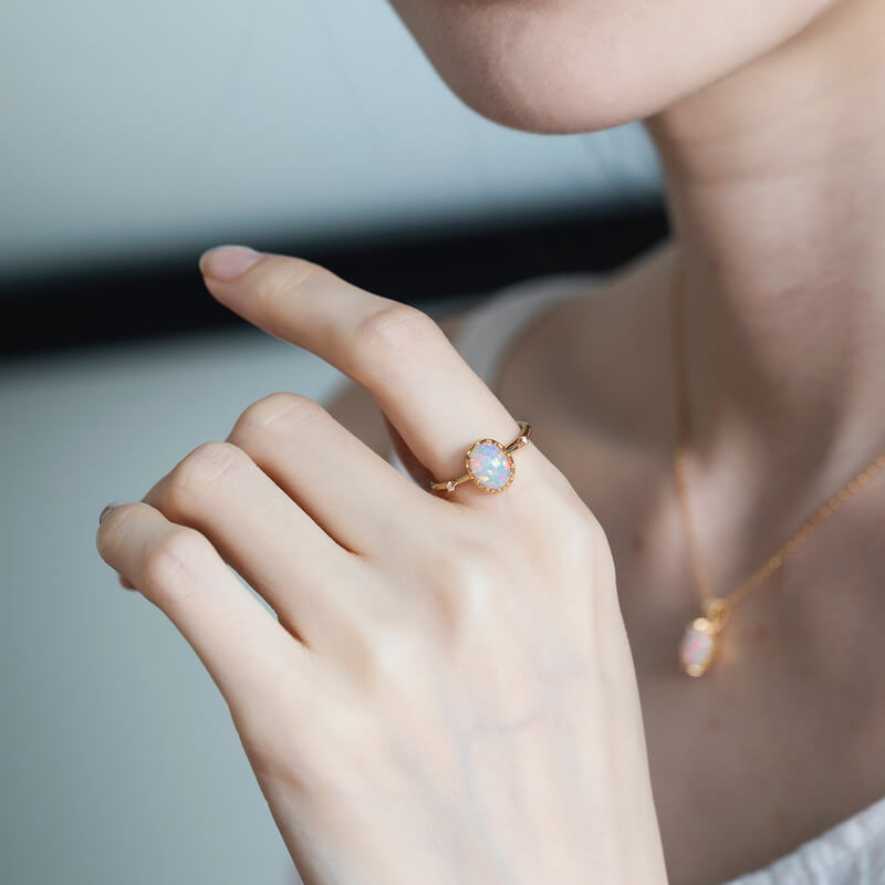 Opal Ring with Unique Color Play