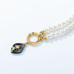 Pearl Necklace with Abalone Shell Pendant - Minerva Jewelry
