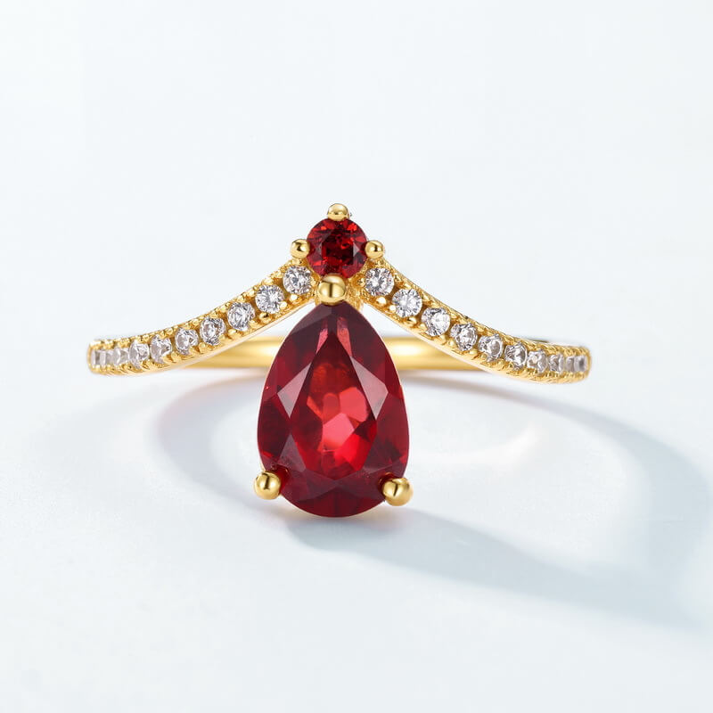 Ruby Garnet Diamond Ring - Minerva Jewelry