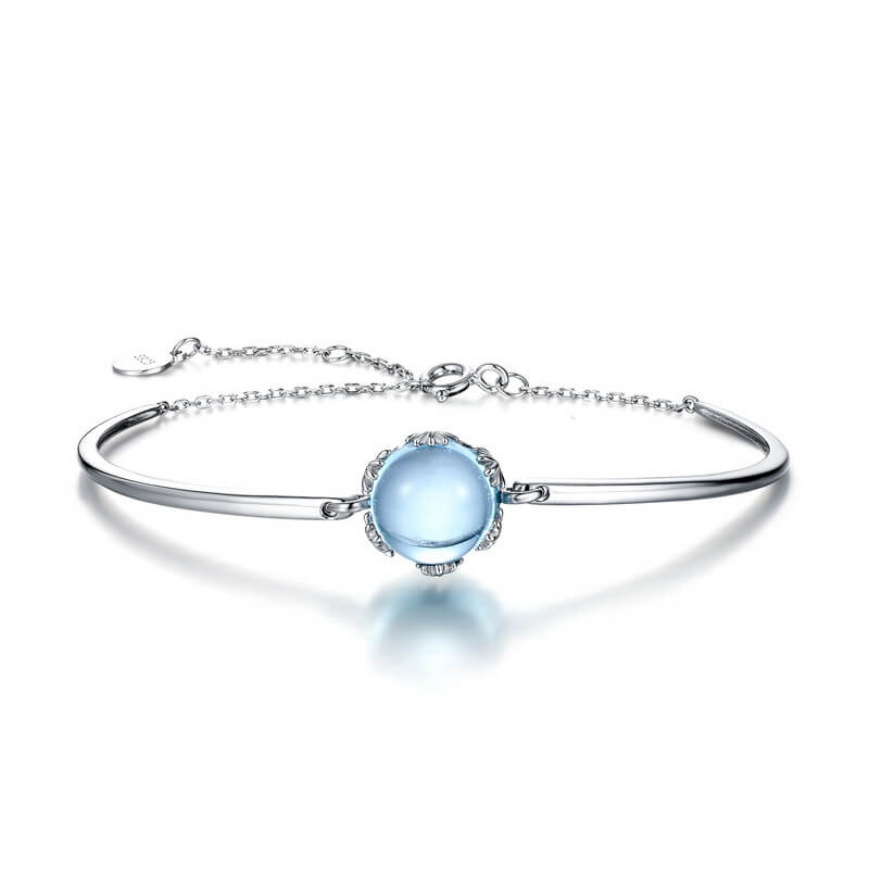 Sky blue topaz jewelry ring in sterling silver symbolising emotional balance and healing.