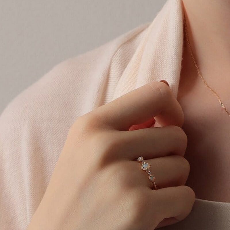 Starry Sky Inspired Opal Ring