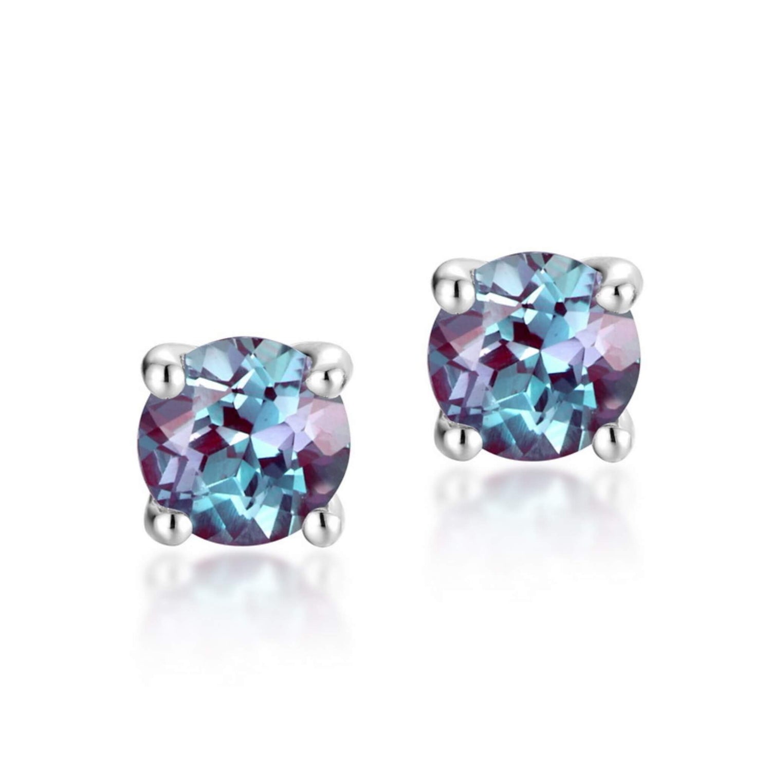 Alexandrite stud earrings symbolising clarity and balance, perfect for everyday radiance.