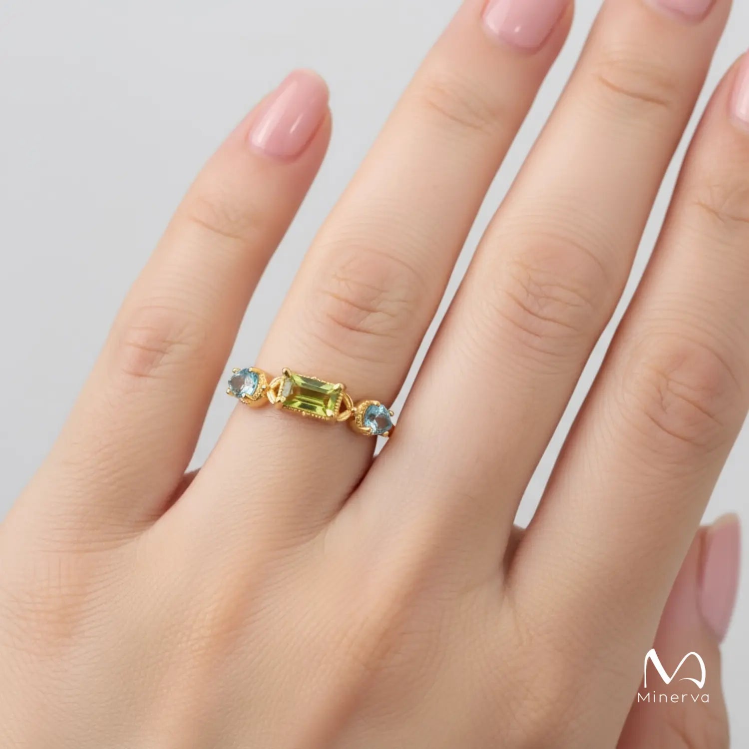 August Birthstone Harmony Ring - When 8 Meets 11