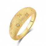 Brushed Gold Dome Ring