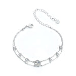 Silver moissanite jewelry bracelet symbolising grace, connection and lasting trust.