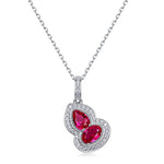 Double-layer ruby jewelry pendant necklace reflecting elegance, hope and inner strength.