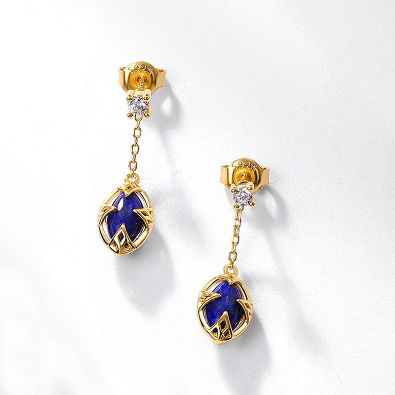 Egyptian Inspired Lapis Lazuli Earrings | Minerva Jewelry