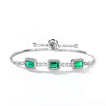 Emerald-cut engagement bracelet radiating power, confidence and elegance.