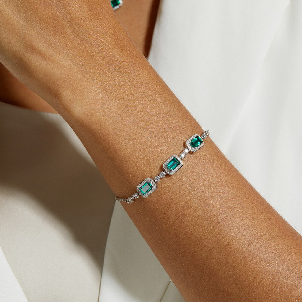 Emerald Cut Engagement Bracelet