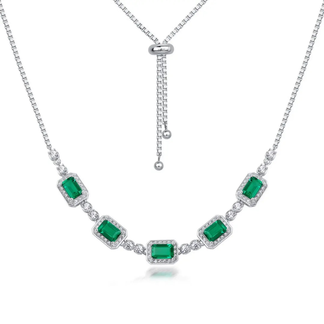 Emerald necklace handcrafted to embody balance, prosperity and inner calm.