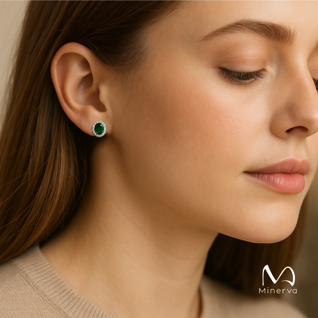 Emerald Stud Earrings