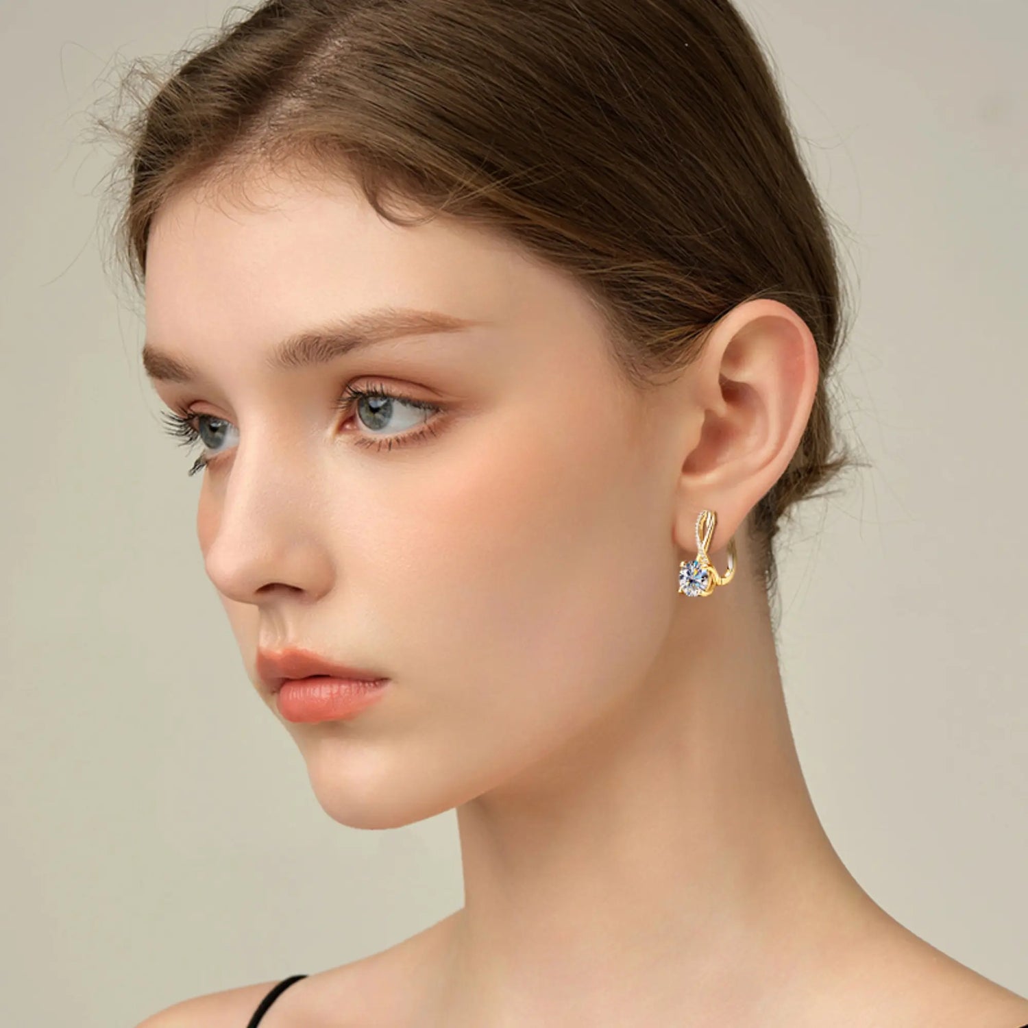 Infinity Moissanite Drop Earrings in Gold