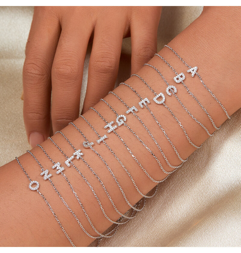 Initial Letter Bracelet(Silver) - Minerva Jewelry