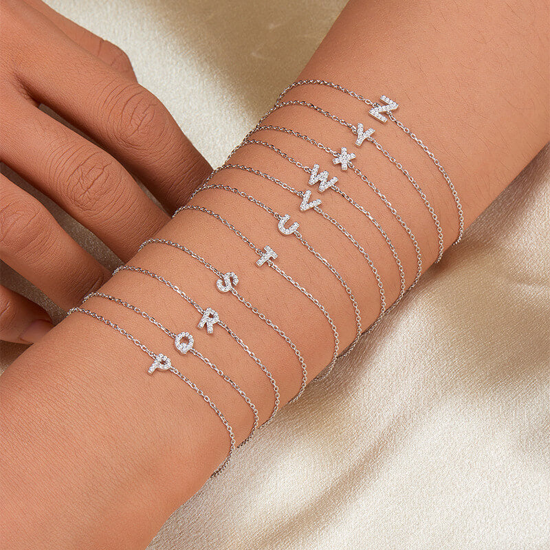 Initial Letter Bracelet(Silver) - Minerva Jewelry