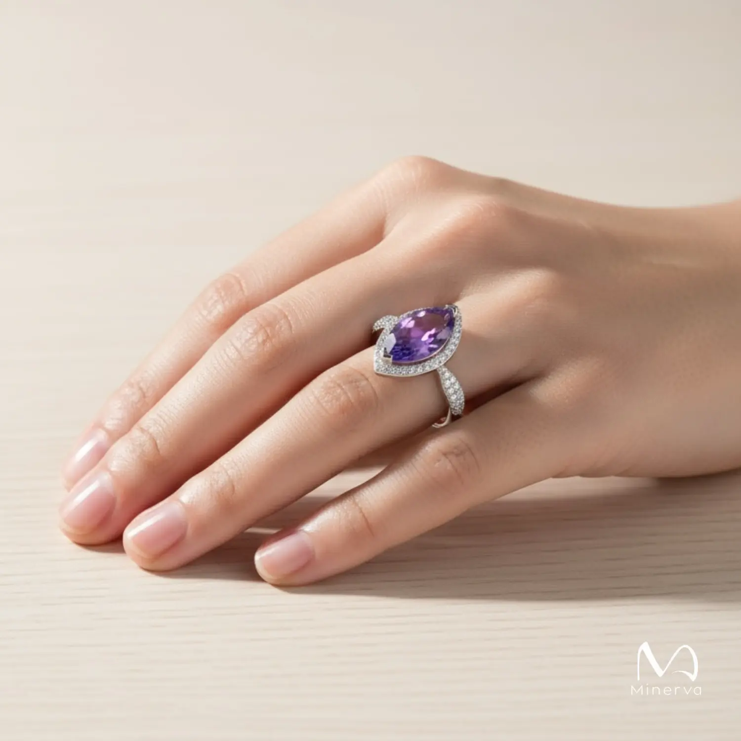 Marquise Amethyst Ring – Celeste Signature Grace
