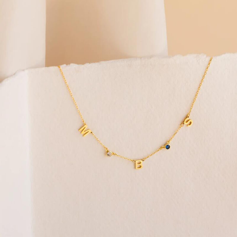 Personalised Name Birthstone Necklace - Minerva Jewelry