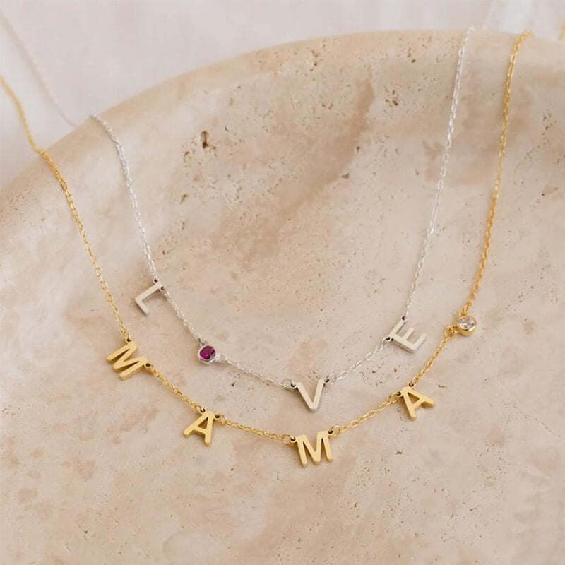 Personalised Name Birthstone Necklace - Minerva Jewelry