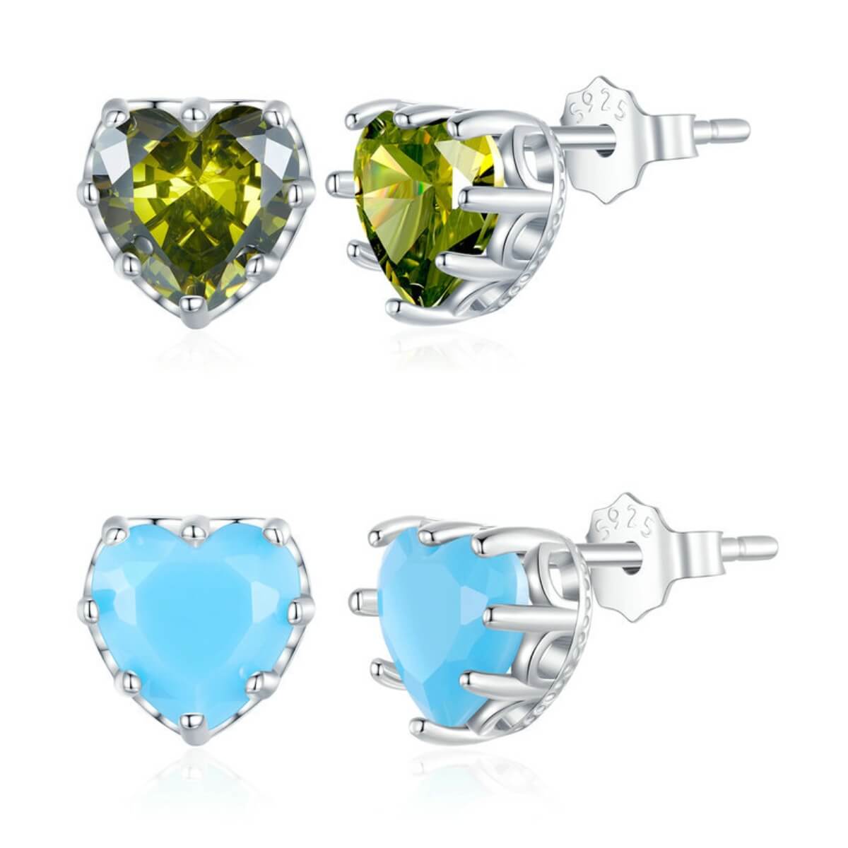 Mini Heart Birthstone Earrings - Minerva Jewelry