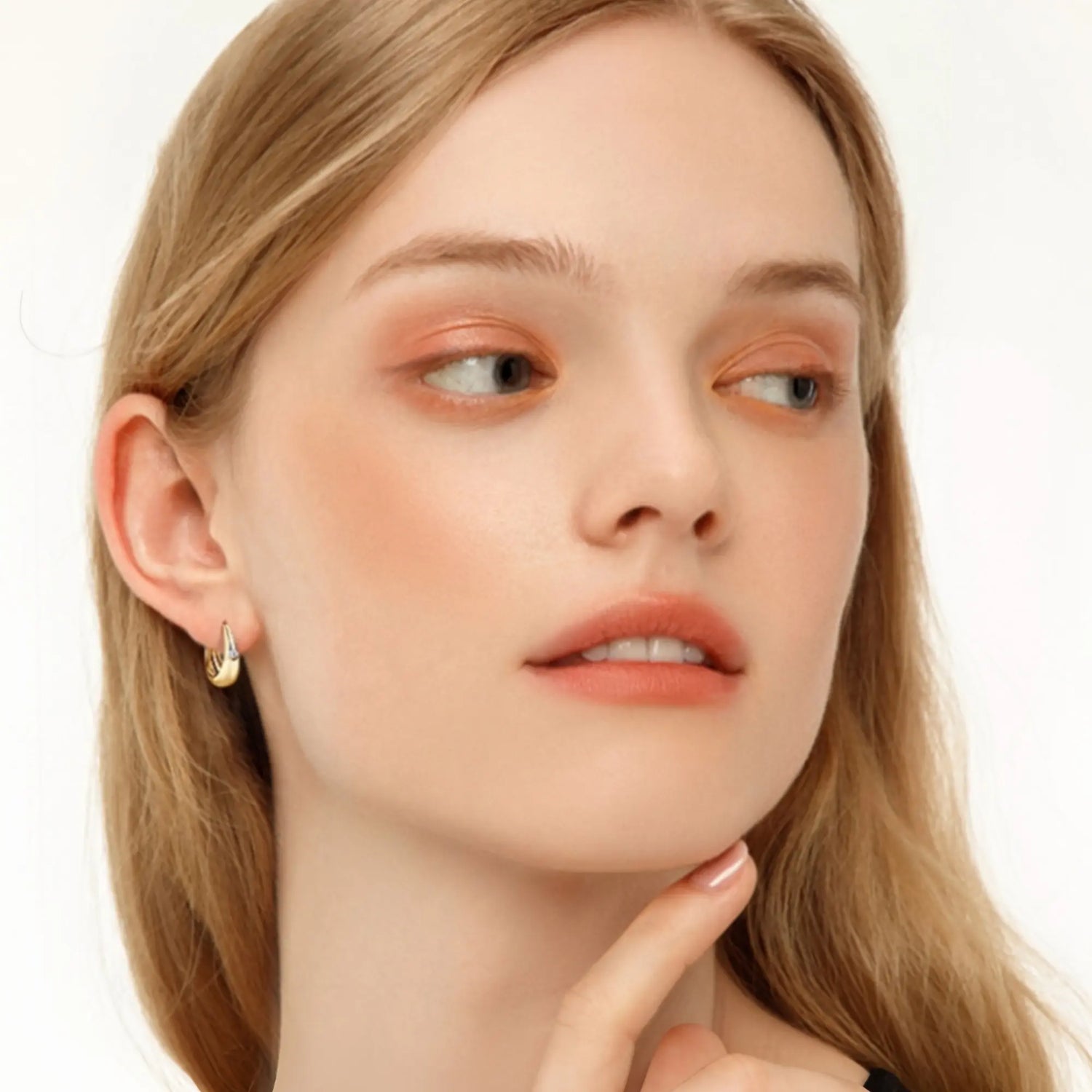 Mini Moissanite Huggie Hoops in Gold