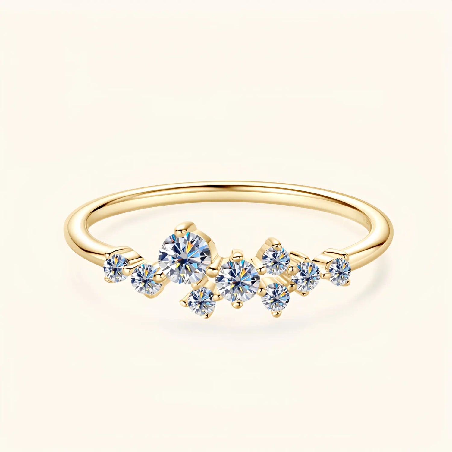 Cluster Moissanite Ring in Gold