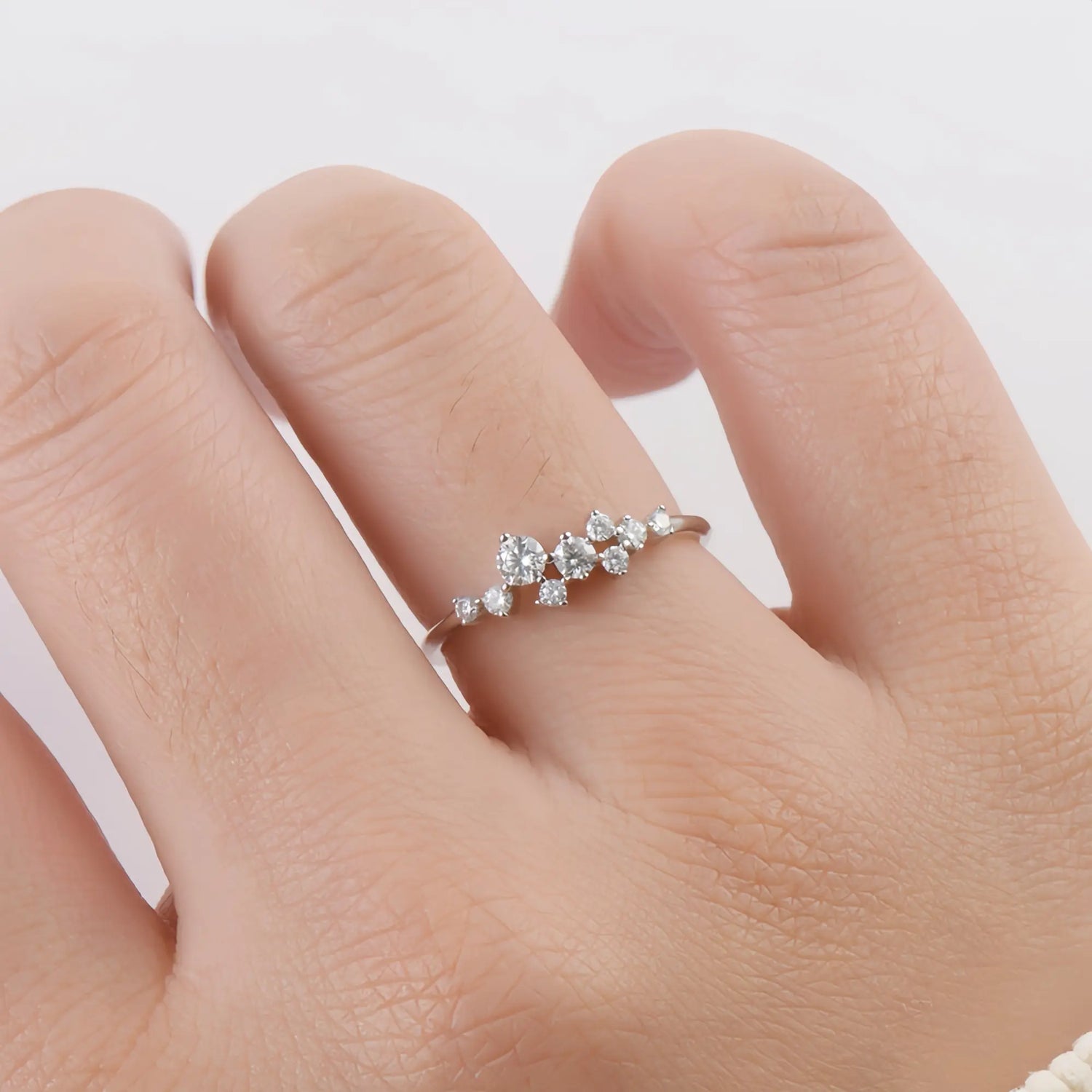 Cluster Moissanite Ring in Gold