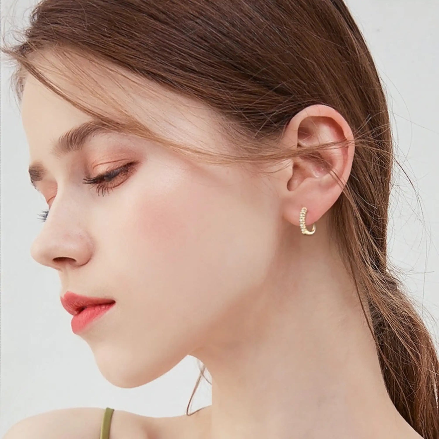 Moissanite Hoop Drop Earrings