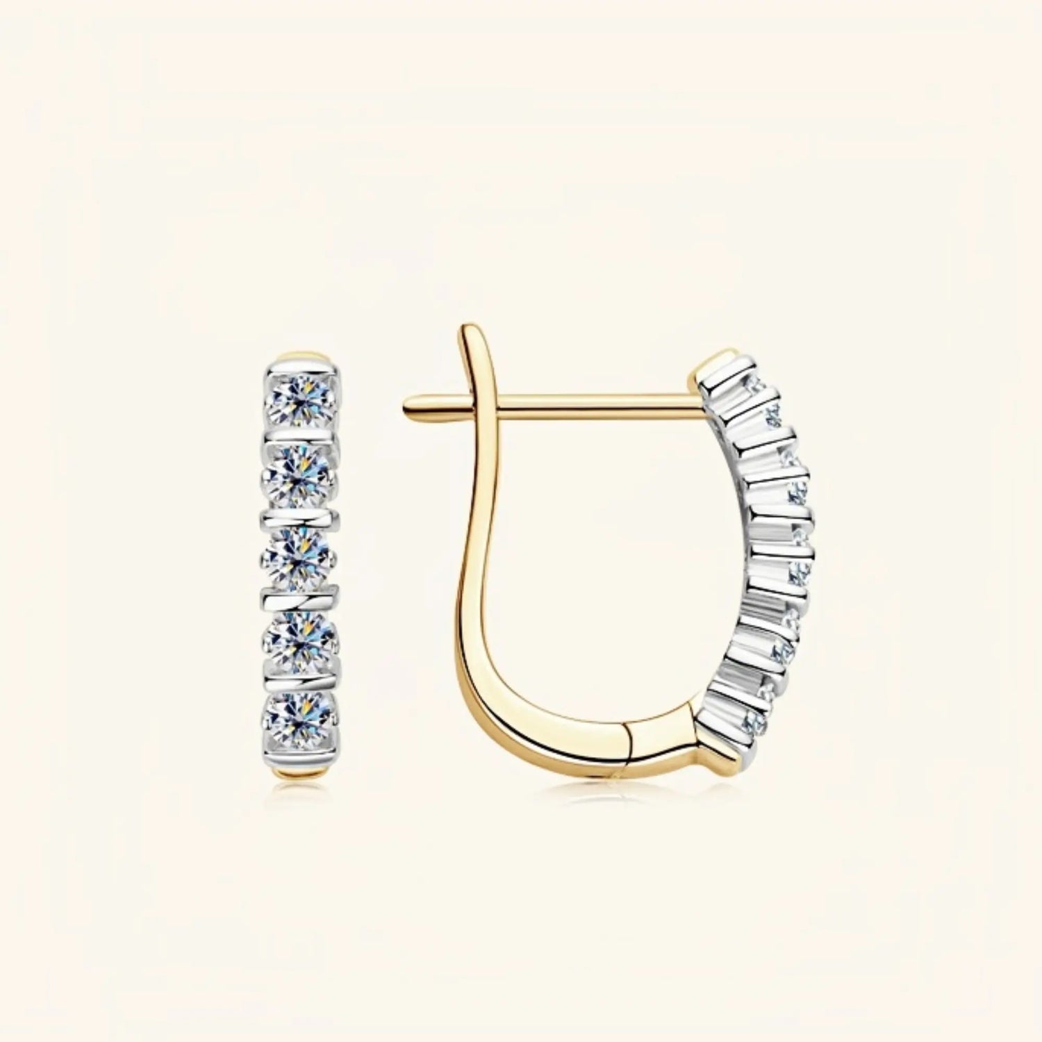 Gold moissanite jewelry drop earrings crafted for purity, grace and modern brilliance.