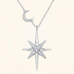 North Star Moissanite Necklace in Silver