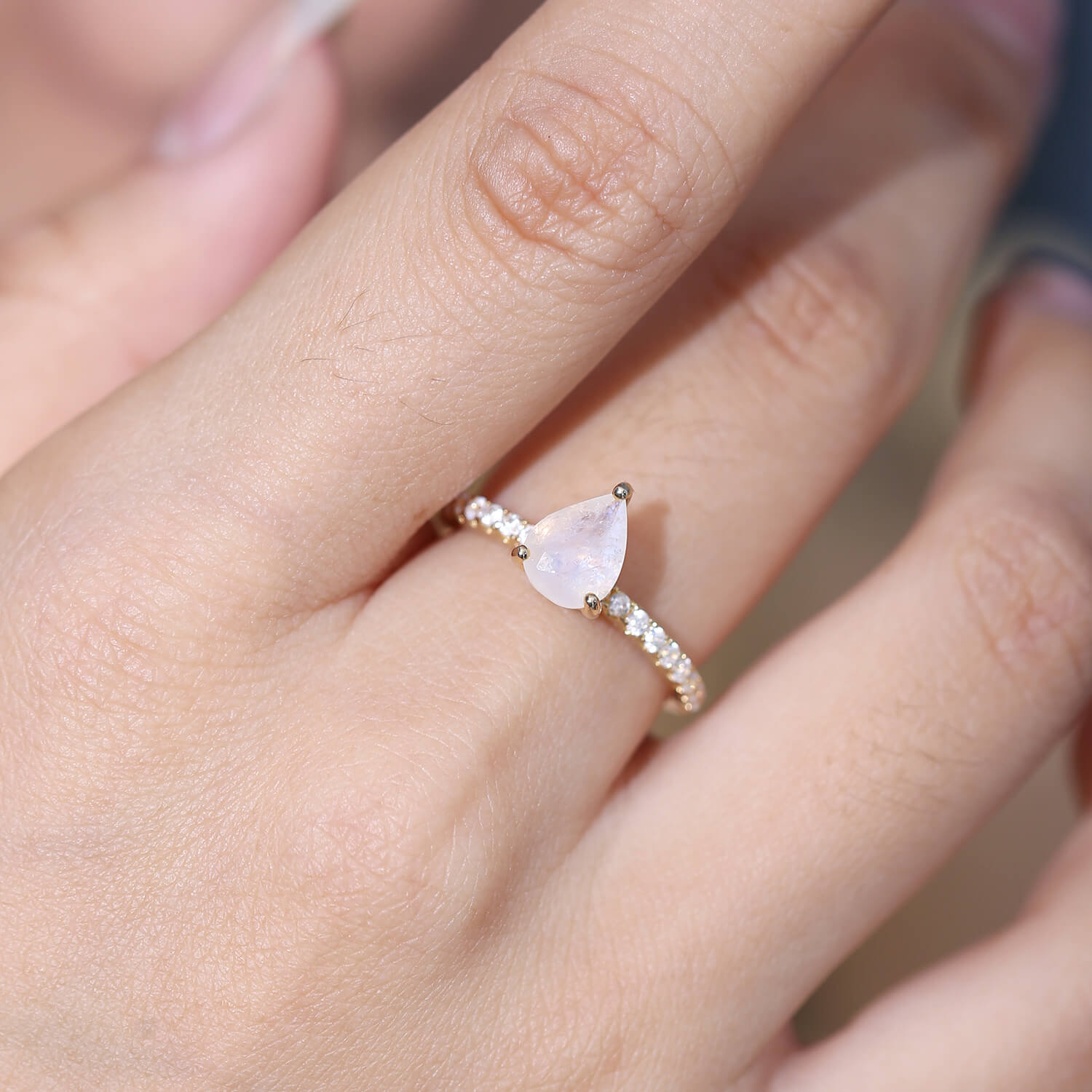 Moonstone Crystal Ring