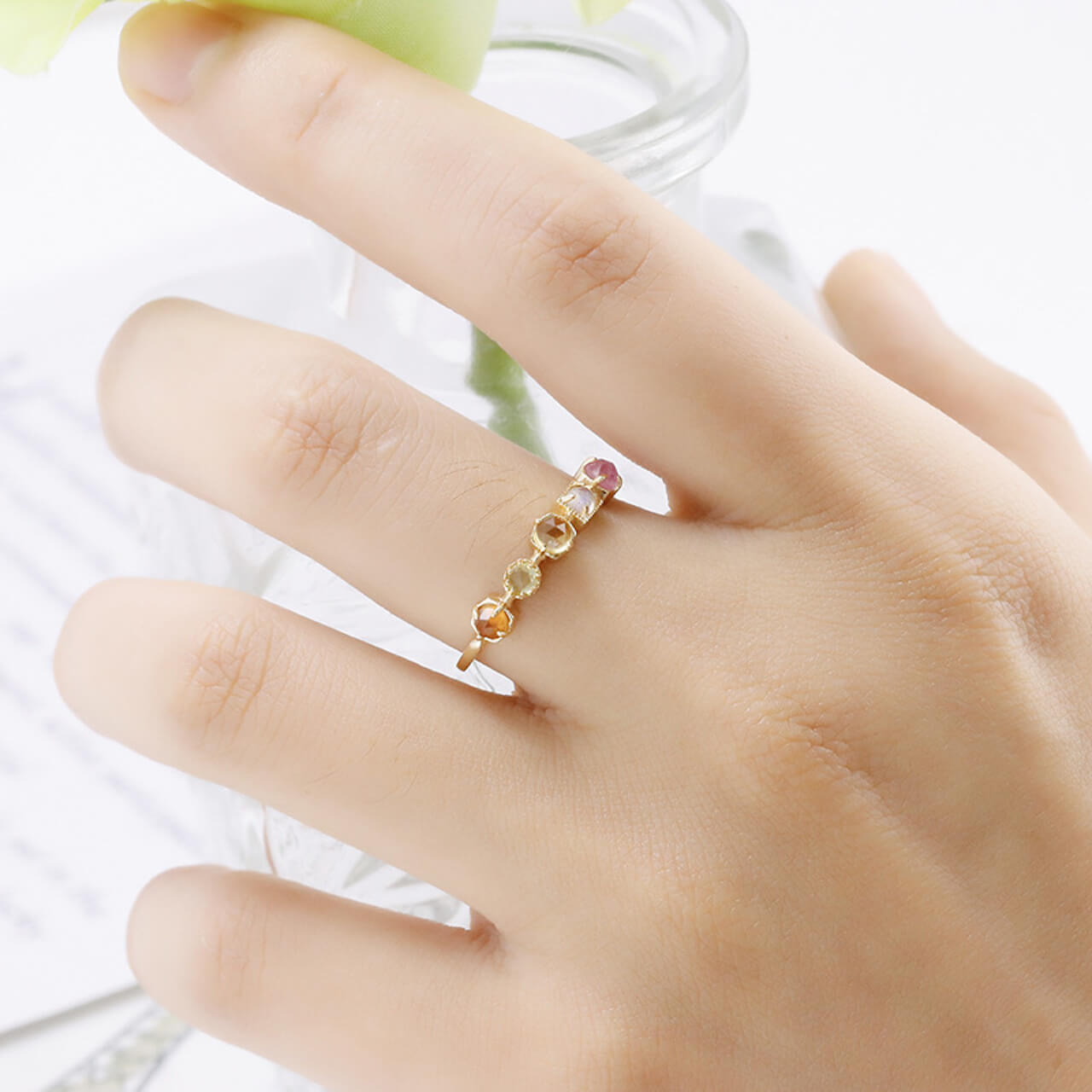 Multi Color Gemstone Ring