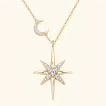 North Star Moissanite Necklace in Gold
