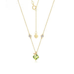 Peridot Necklace in 14k Solid Gold – Wish-Knot Bow