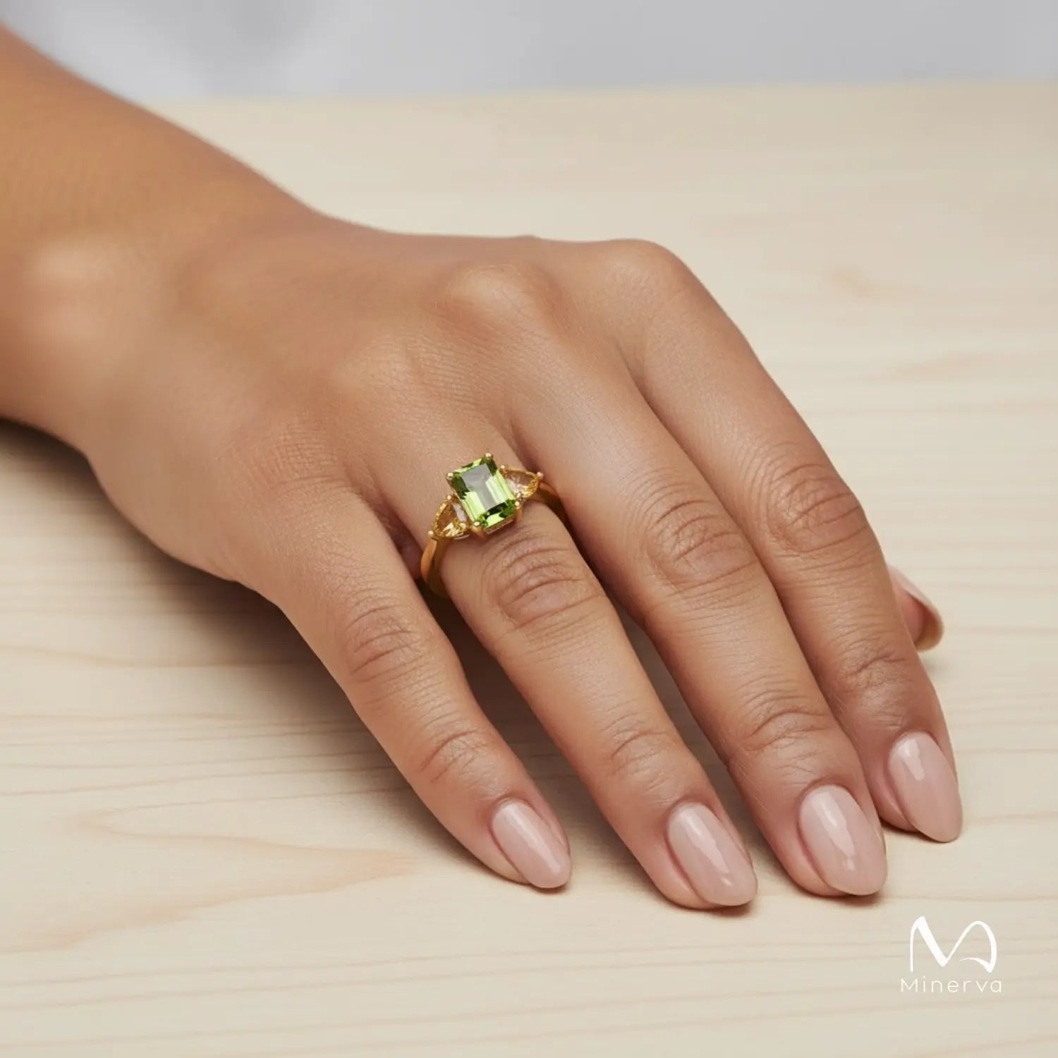 Peridot and Citrine Ring – Green Harmony