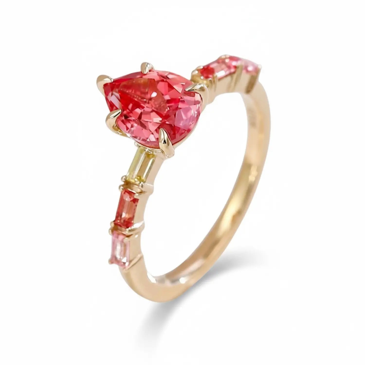 Ruby gold jewelry wedding ring symbolising eternal promise, love and courage.