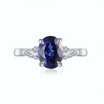 Deep blue sapphire jewelry ring crafted for serenity, strength and faithfulness.