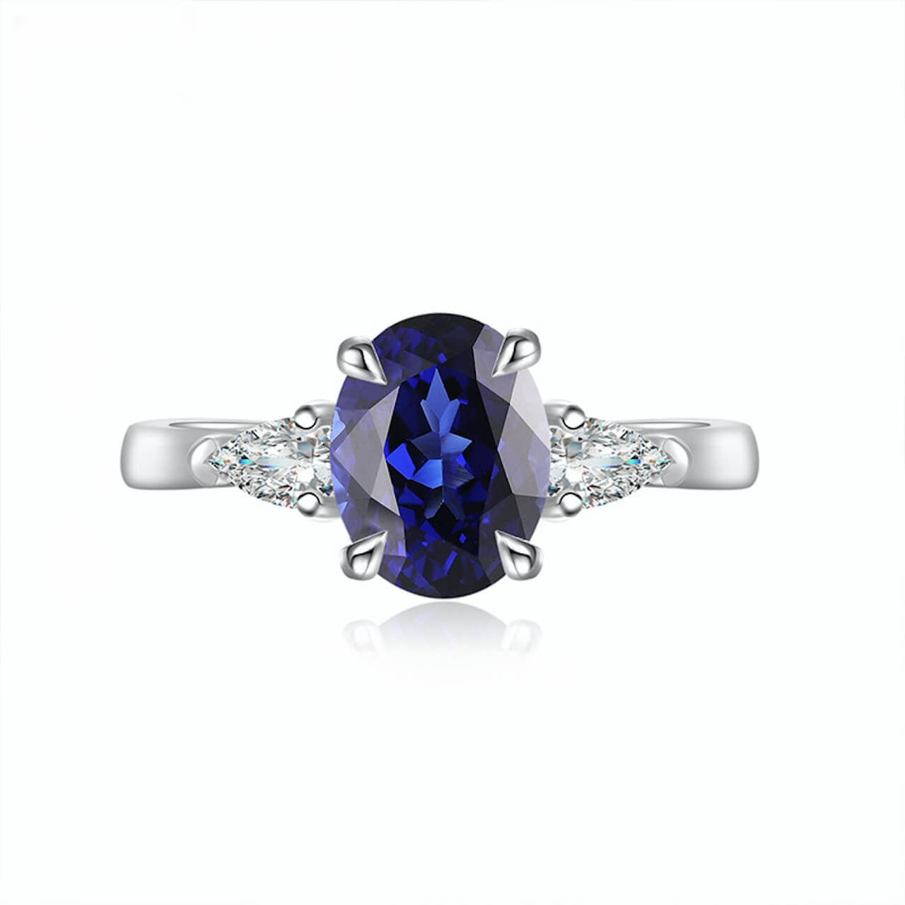 Deep blue sapphire jewelry ring crafted for serenity, strength and faithfulness.